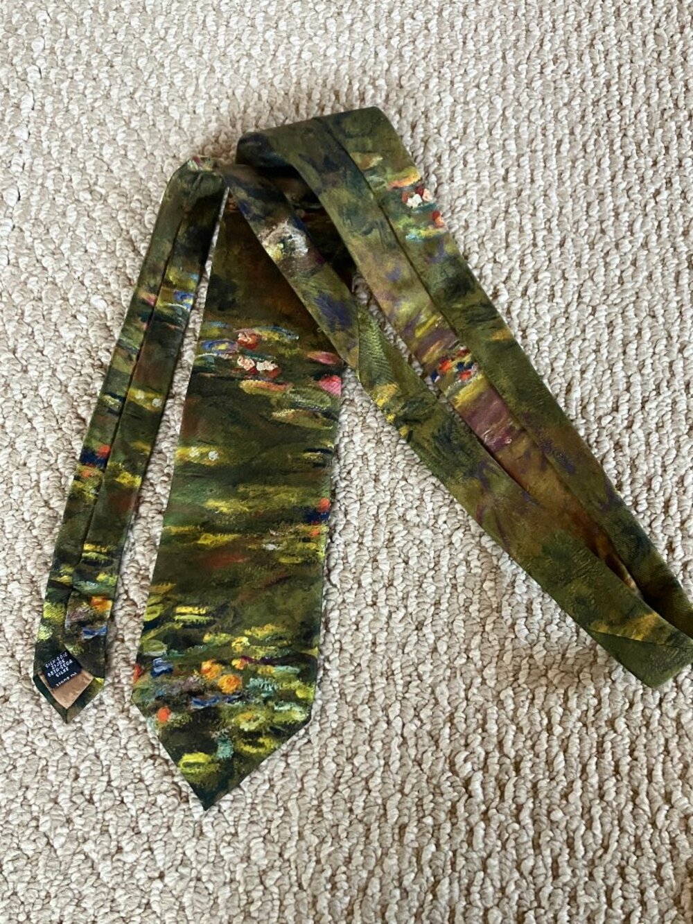 The Art Institute Of Chicago Tie Monet Water Lilies Silk Art Print Made Italy